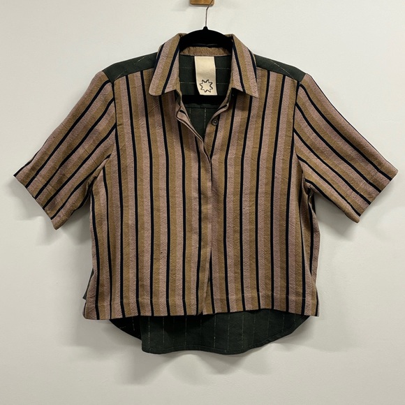 Marrakshi Life custom T button down. Rarely worn. Made in Morocco hand woven - Picture 2 of 5